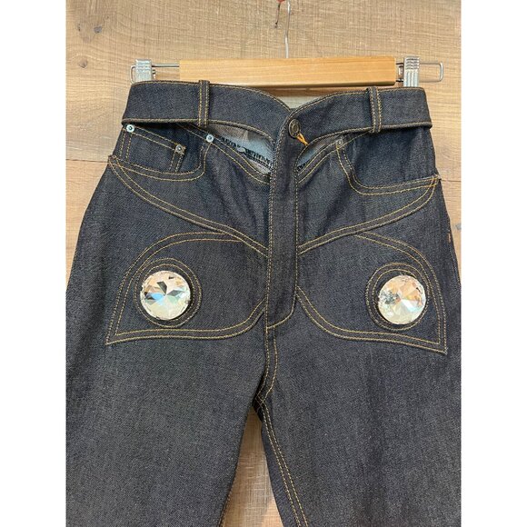 NWOT AREA Butterfly cut-out flared jeans size 25 - Picture 8 of 13